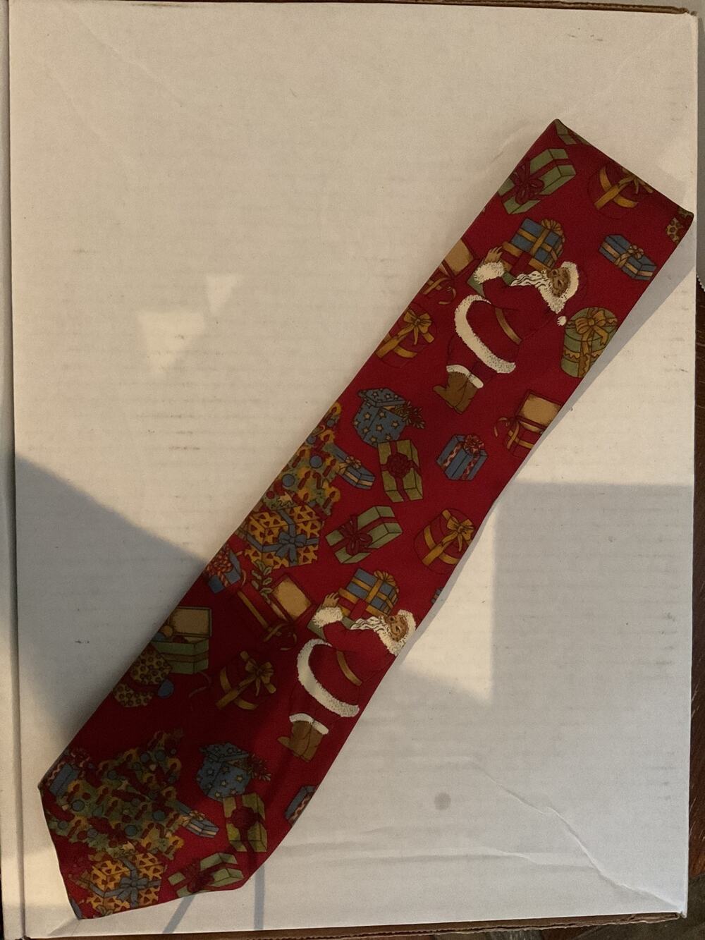 Club Room - Christmas Holiday Silk Tie - printed in Italy - Hand Finished in USA